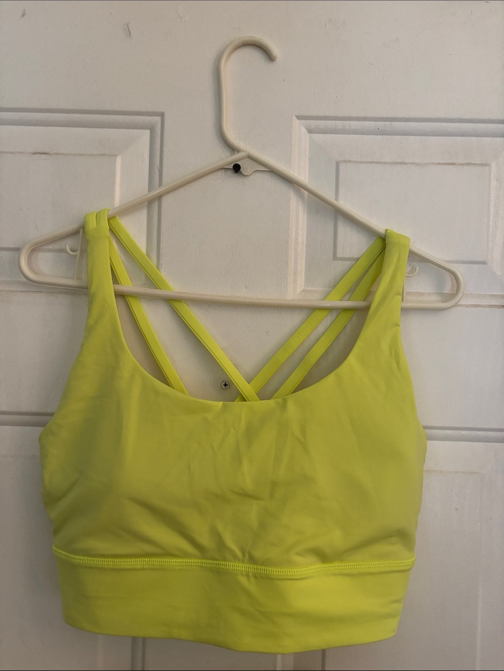 Lululemon Energy Bra Long Line, Electric Lemon, Size 14